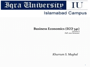 Business Economics Lecture 6