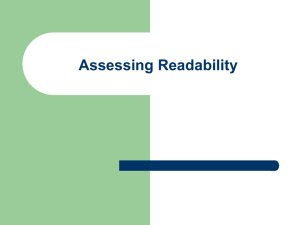 Assessing Readability