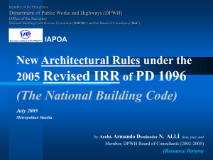 HR Architectural Rules Under the 2005 Revised IRR of the NBC