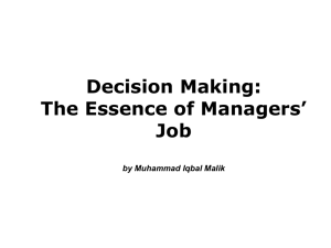 Decision Making - Let's Start Thinking
