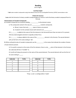 Naming Chemical Compounds Worksheet