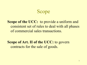 Scope of the UCC