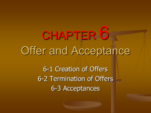 CHAPTER 6 Offer and Acceptance