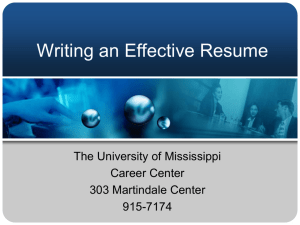 Writing an Effective Resume - Career Center