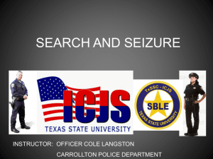 Search and Seizure ICJS SBLE course