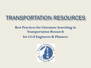 Transportation Resources Best Practices for Literature Searching in