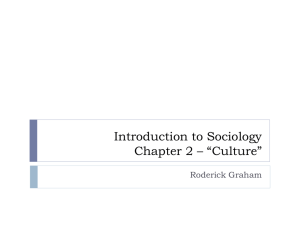Introduction to Sociology Chapter 2 – “Culture”