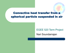 Convective heat transfer from a spherical particle suspended in air