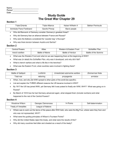 Study Guide The Great War Chapter 29