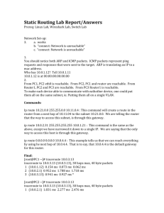 Static Routing Lab Report
