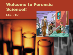 Welcome to Forensic Science!! - School District of the Chathams