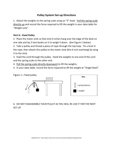 Pulley System Set-up Directions