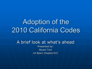 The Building Code - ICC Los Angeles Basin Chapter