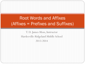 Root Words and Affixes
