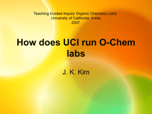 How does UCI run O-Chem labs - University of California, Irvine