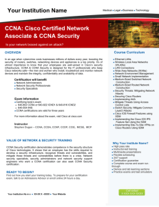 Cisco Certified Network Associate & CCNA Security