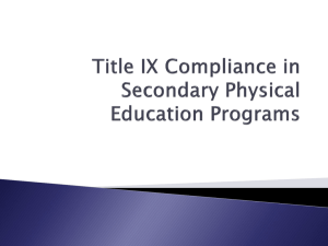 Title IX Compliance in Secondary Physical Education