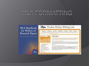MLA format and citations (ppt.) - Ms. Brooks' World of Books