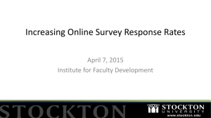 Increasing Online Survey Response Rates (presented on 4/7/15)
