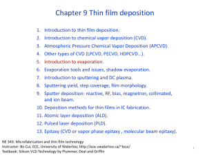Chapter 9 Thin film deposition II