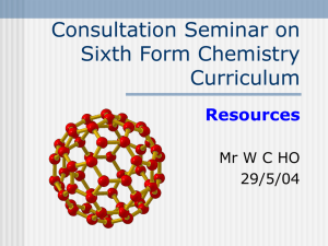 Revision of Sixth Form Chemistry Curriculum