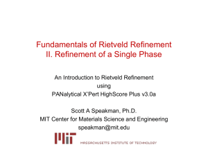Refinement of a Single Phase