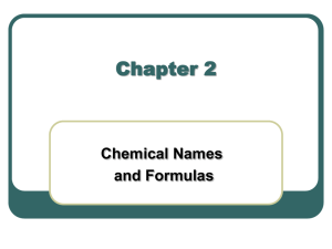 Chem Names and Formulas