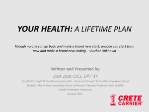 YOUR HEALTH: A Lifetime Plan PowerPoint