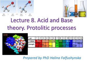 Lecture 8. Acid and Base