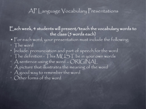 AP Language Vocabulary Presentations