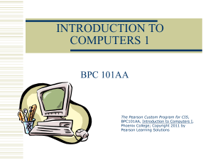 INTRODUCTION TO COMPUTERS 1