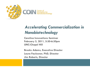 CoiN a center of innovation for nanobiotechnology & nanomedicine