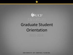 Graduate Orientation - UCF College of Education and Human