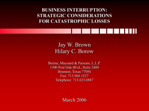 BUSINESS INTERRUPTION - Beirne, Maynard & Parsons, LLP