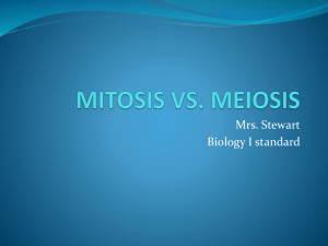 MITOSIS VS. MEIOSIS