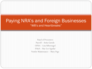 Paying NRA's and Foreign Businesses