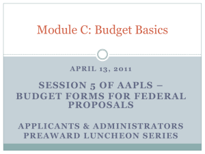 April 13, 2011 Session 5 of AAPLS – Budget Forms for Federal