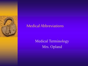 Medical Abbreviations review