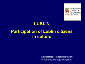 Lublin citizens' participation in culture and their