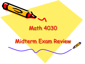 Math 4030 Midterm Exam Review