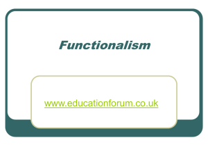Functionalism - the Education Forum