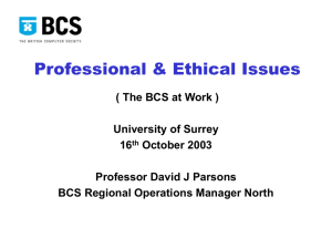 Professional and Ethical issues