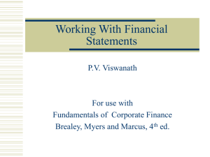 Advanced Financial Analysis: Intro and Firm Objectives