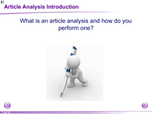 a Article Analysis Introduction PPT