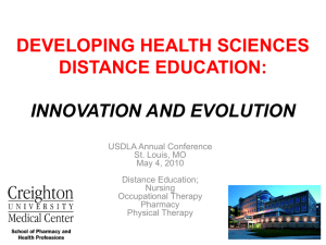 Developing Health Sciences Distance Education