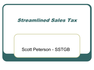 Streamlining State and Local Sales Taxes