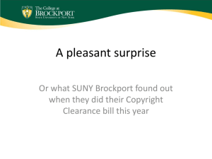 A Pleasant surprise - or what SUNY Brockport