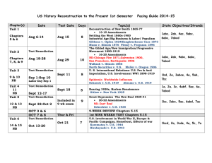 US History 1st Semester Pacing Guide