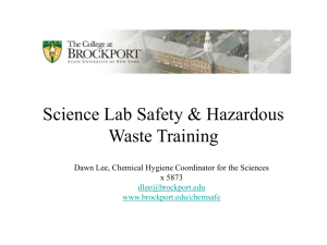 SUNY College at Brockport Science Lab Safety & Hazardous Waste