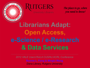 e-Research - VALE: Virtual Academic Library Environment of New